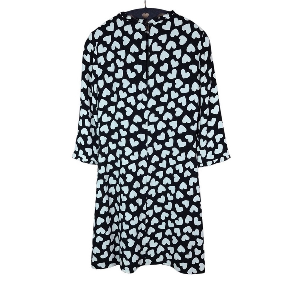 Kate Spade Heart Print Mini Dress XS | Black White Shift Valentine Date Dress - Picture 9 of 14